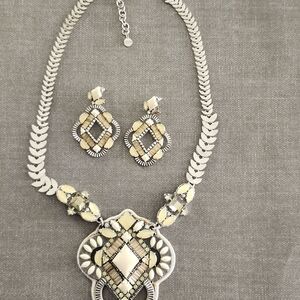 Stella & Dot Vintage-looking Art Deco Style Necklace and Pierced Earring Set